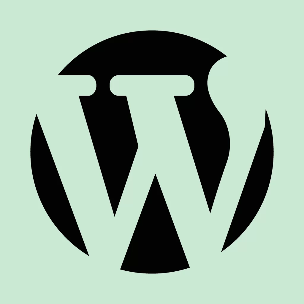 WordPress icon in green and black